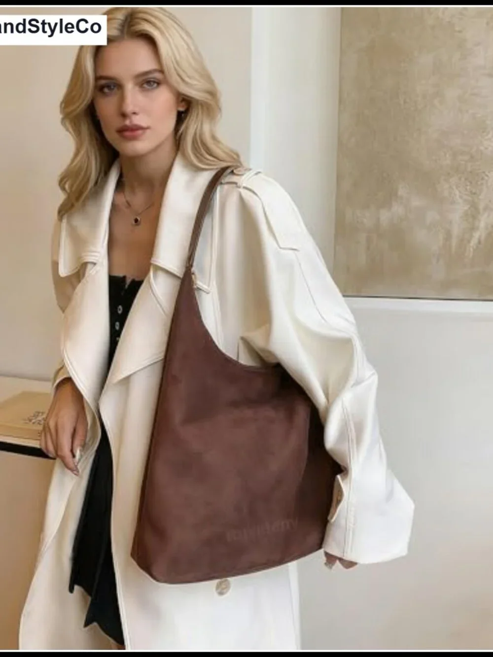 Suede Shoulder Bag Women Large Hobo Tote Purse with Zipper